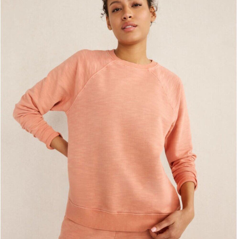 HAVEN WELL WITHIN Organic Cotton Slub Terry Ranglan Crewneck - SIZE L - LARGE